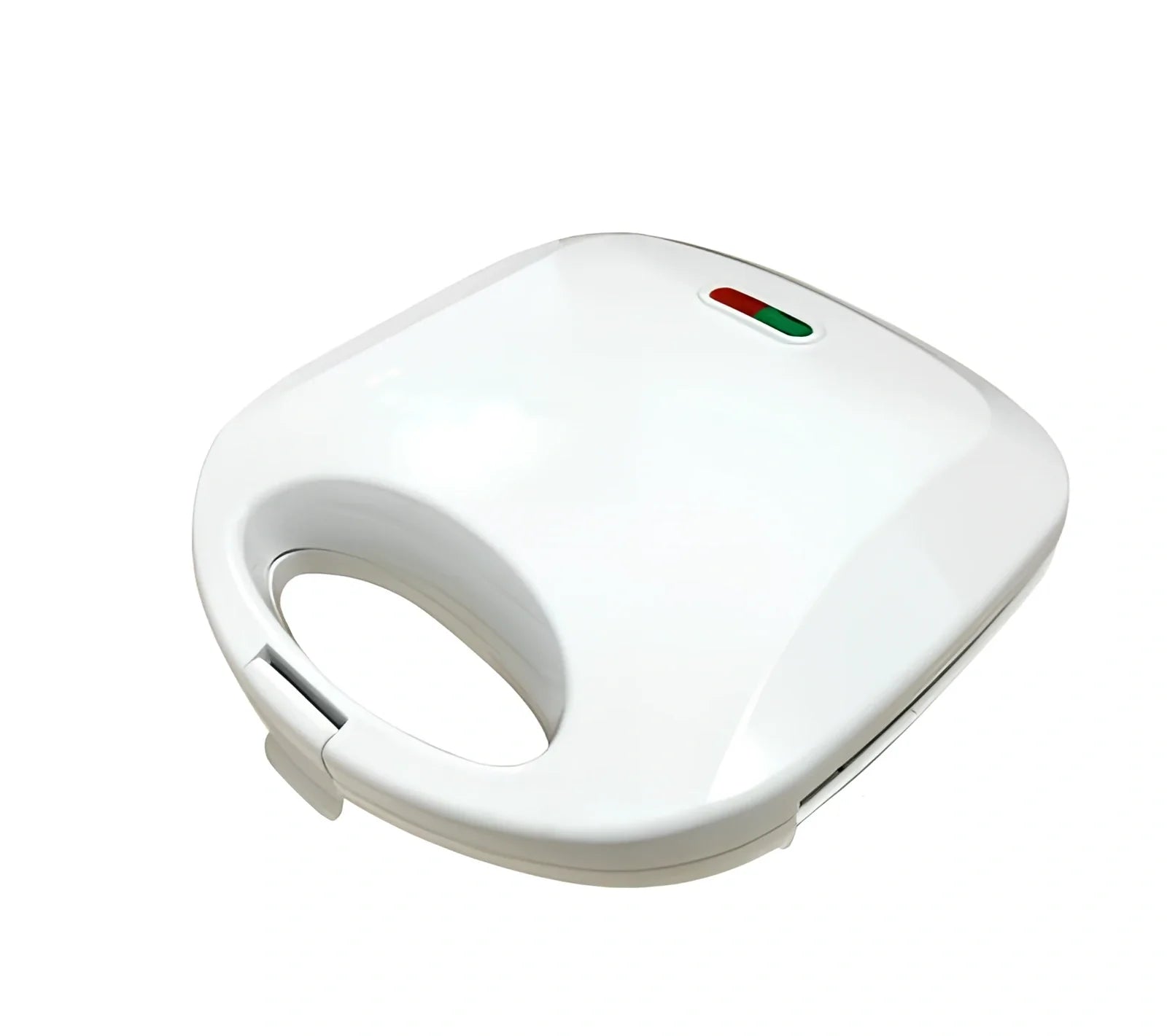 White double-sided sandwich maker with 750W power and 110x130mm non-stick plates
