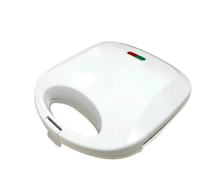 White double-sided sandwich maker with 750W power and 110x130mm non-stick plates