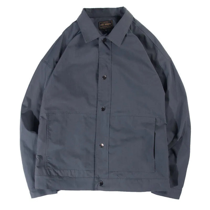 Men's Korean style single-layer polyester jacket in four colour options for spring and autumn wear