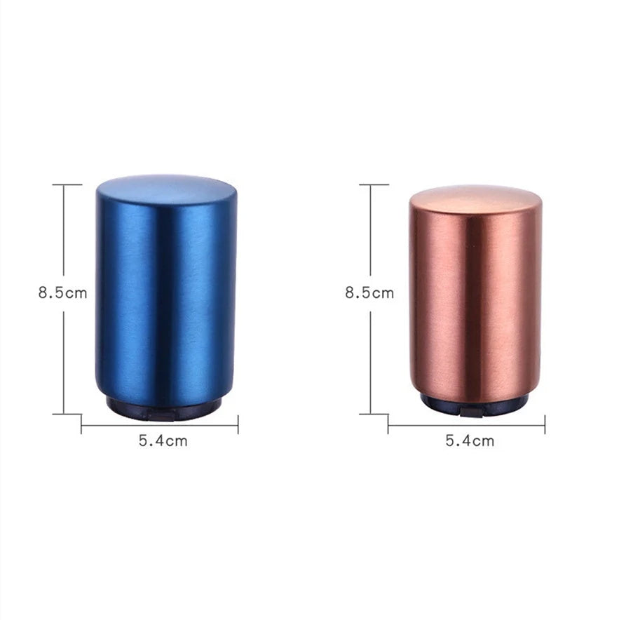 Stainless steel magnetic beer bottle opener with brushed metal finish