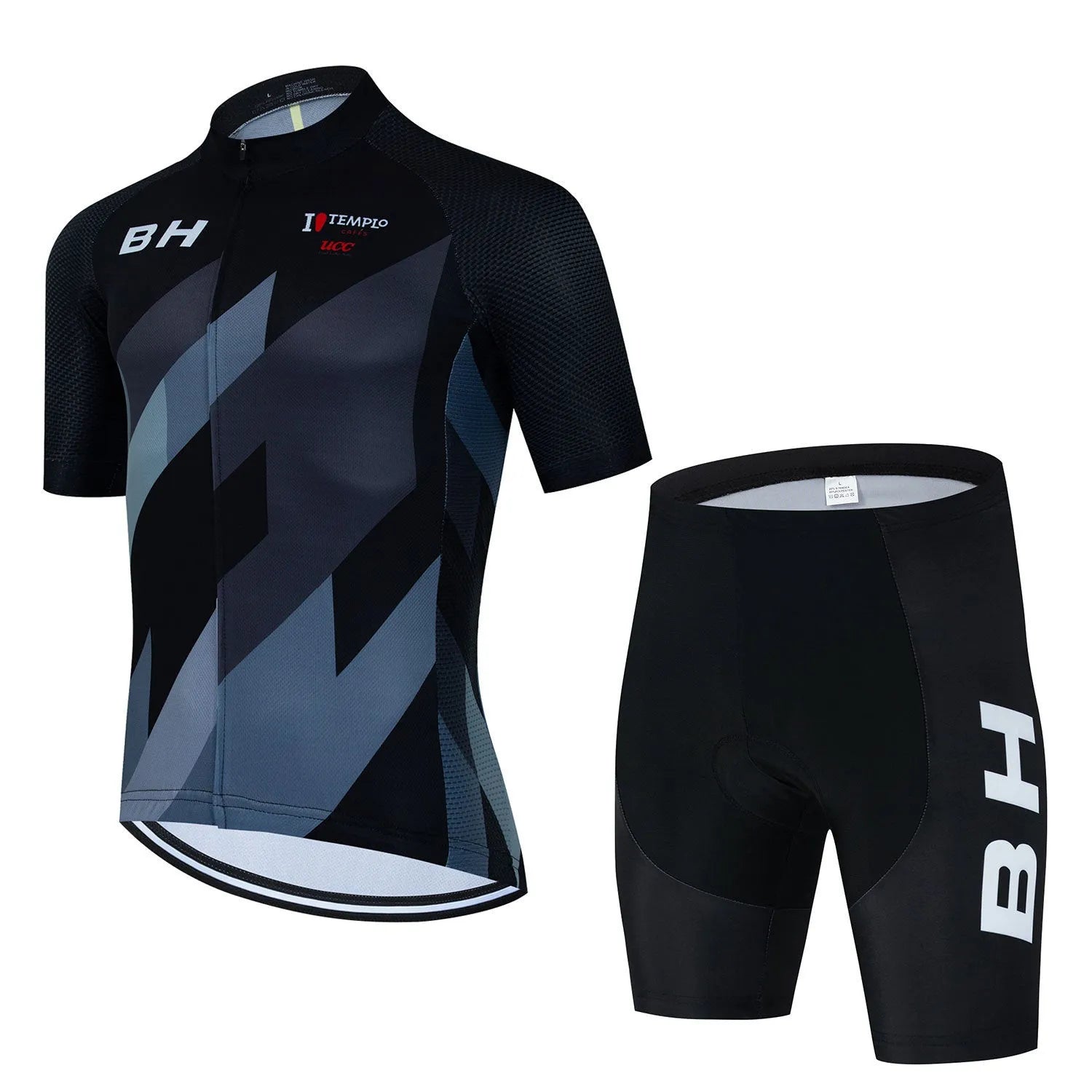 BH Men's Short Sleeve Riding Sweatshirt Suit quick-dry breathable mesh fabric cycling running hiking set