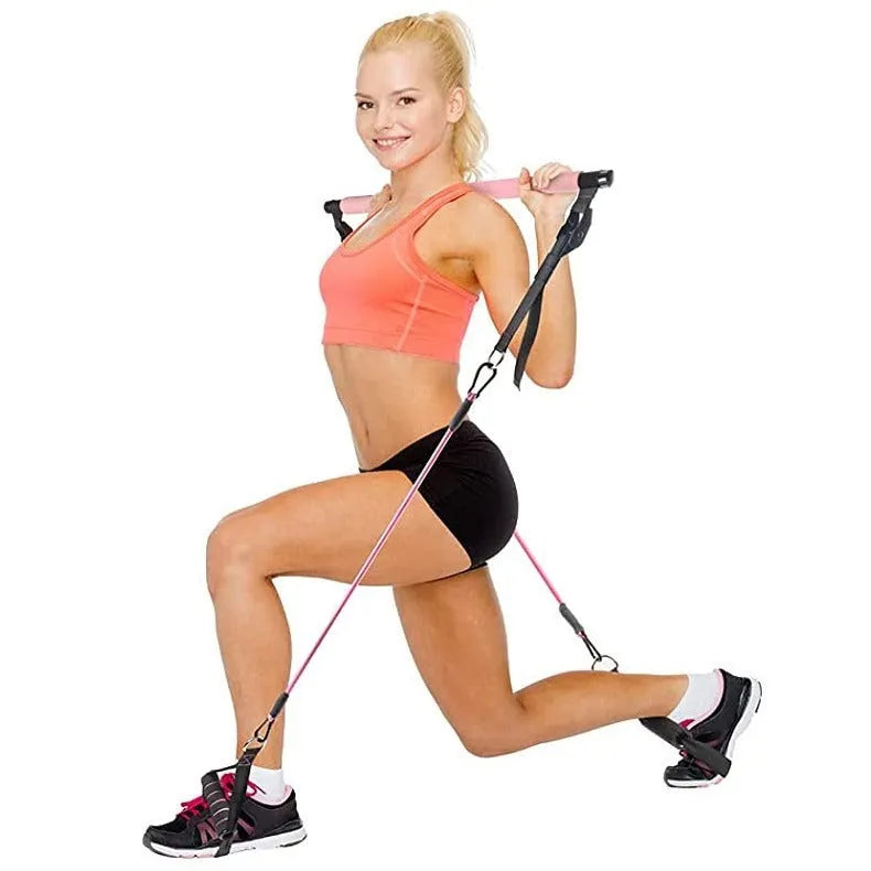 11-piece women's TPE resistance band fitness set with multiple colour and resistance options