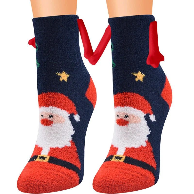 Christmas couple socks with magnetic suction feature in various animal patterns