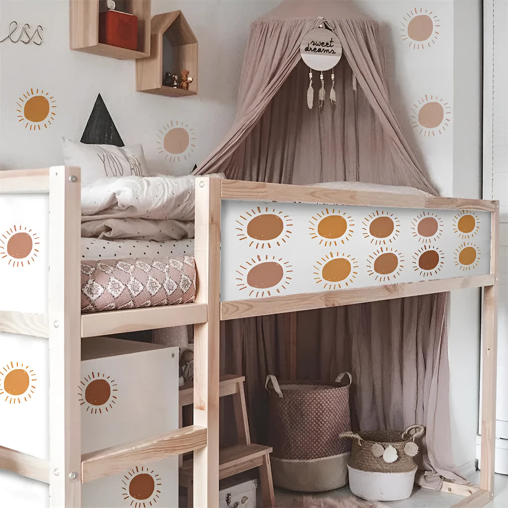 Cartoon sun wall stickers three layouts 29x20cm plastic self-adhesive for children's room