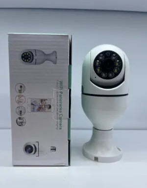 Wireless wifi bulb camera with 1080p resolution and full colour night vision measuring 5x12cm