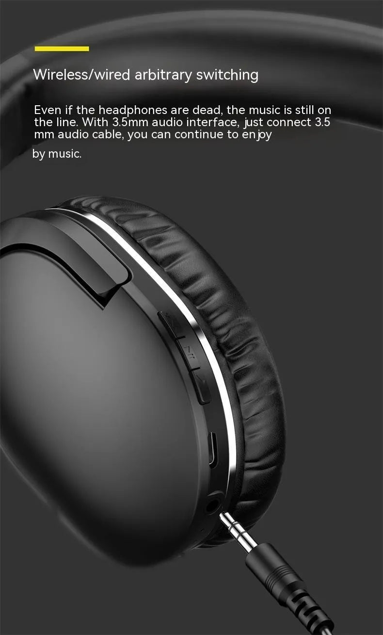 Black and white wireless Bluetooth gaming headset with sports design showing ear cushions and adjustable headband