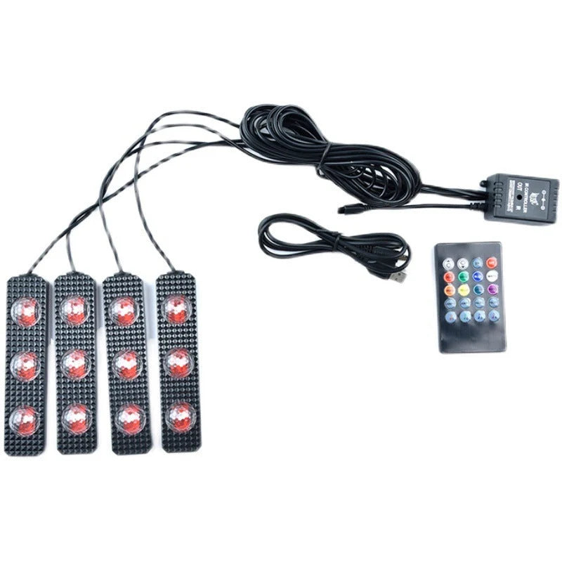 Foot Soles Full Of Stars LED Car Atmosphere Light with wireless sound control