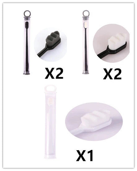 Ultra-fine nylon toothbrush with super soft 2.3cm bristles for sensitive gums