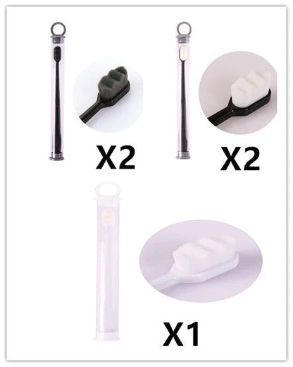 Ultra-fine nylon toothbrush with super soft 2.3cm bristles for sensitive gums