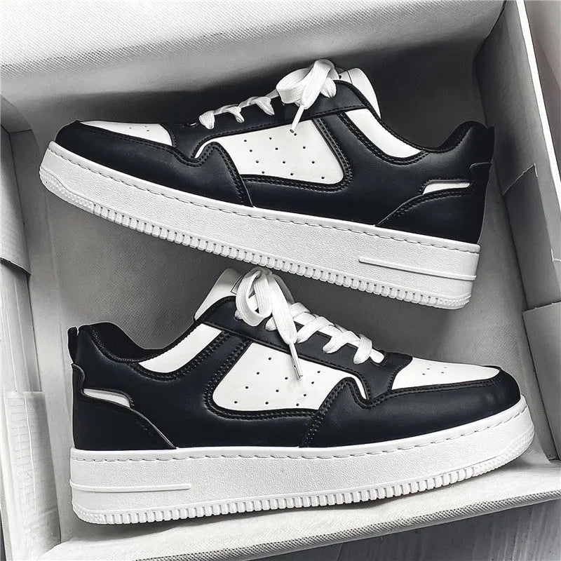 Breathable platform white board shoes for teens with artificial PU upper and rubber sole