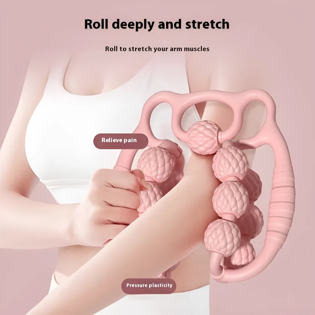 Double row ring clip leg massager with bear design in pink, green, or purple.
