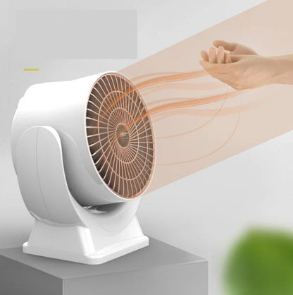 Compact desktop mini mute household heater in white and pink, dimensions 175*115*180mm