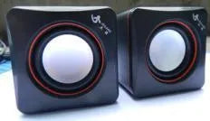 Black small square 2.0 USB desktop computer speakers