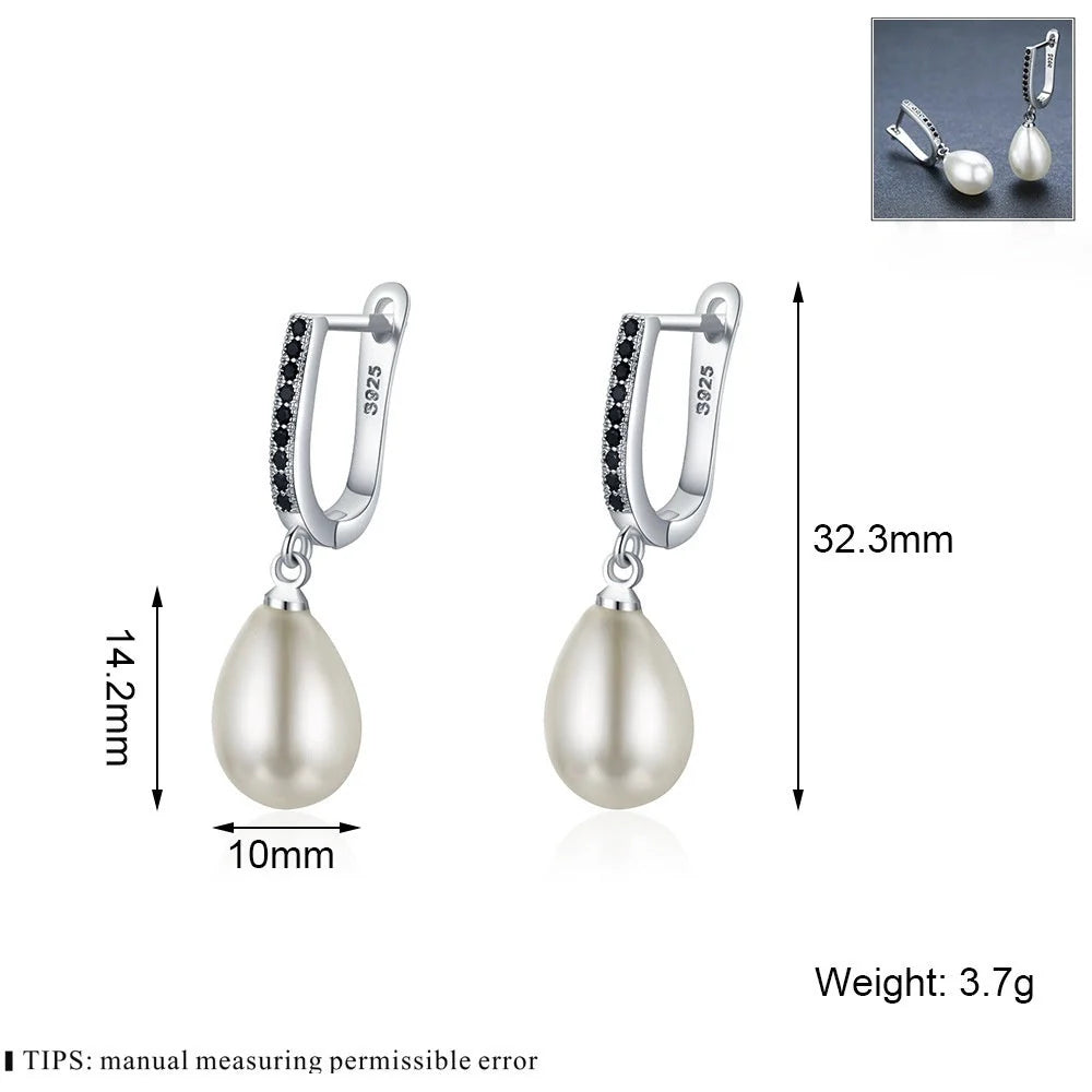 Black circle full rhinestone zircon earrings for women