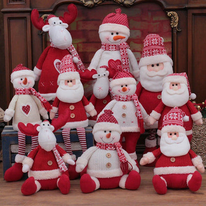 Premium telescopic Christmas figures in various designs, including an elderly man, snowman, and deer, for festive home decor