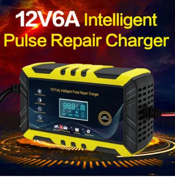 12V 6A RX-04 series automobile battery charger with US plug in red colour