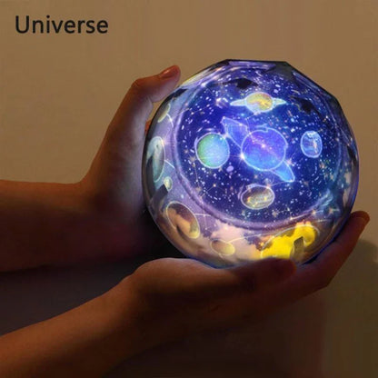 Starry Sky Projection Lamp with Rotating Cosmic Display and Vibrant Lighting Effects