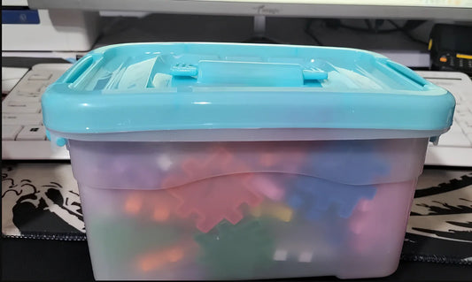 110-piece Lepin compatible PP plastic building blocks set in multiple random colours for children aged 7-14, large 2-3 cm particles