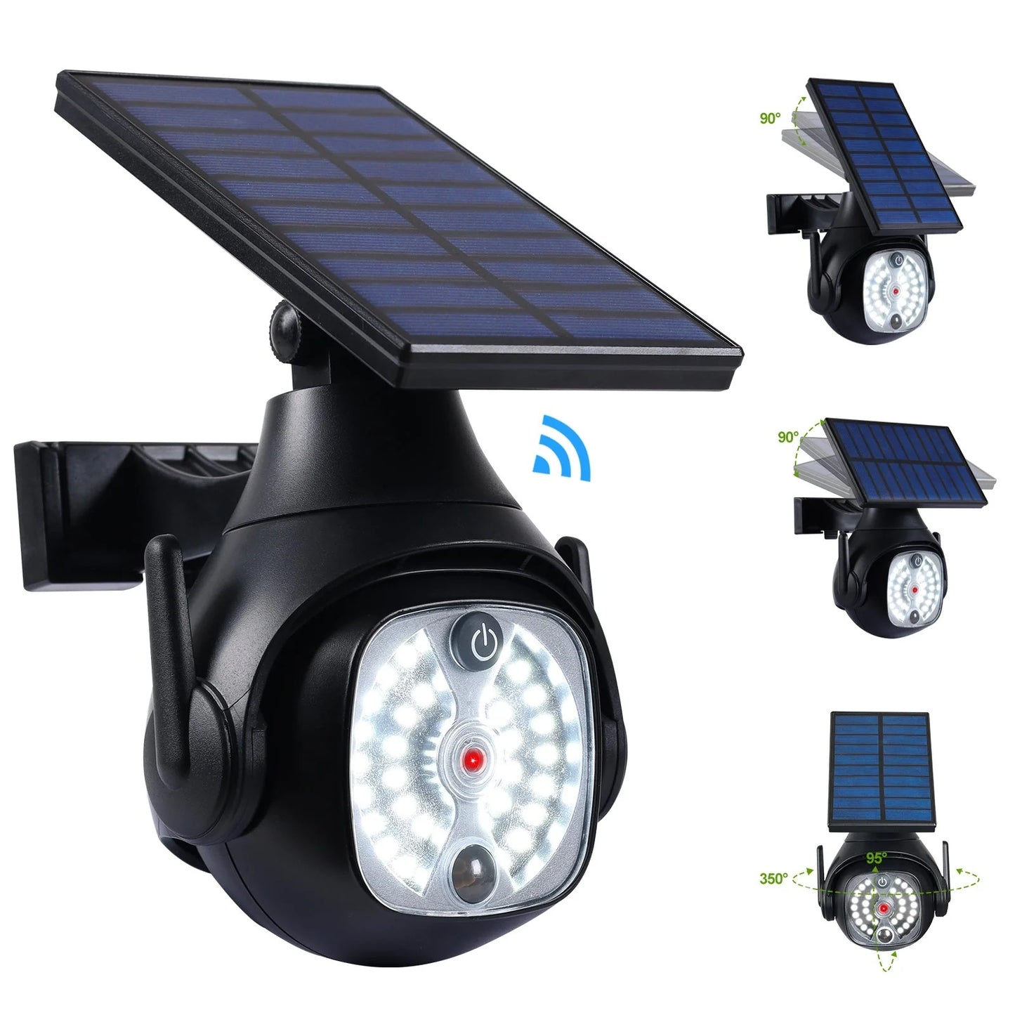 Outdoor Courtyard Human Sensing Solar Light in black, perfect for gardens and pathways