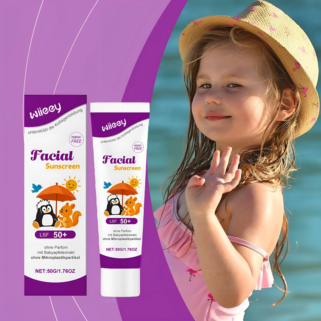 50g summer sunscreen cream tube with apple extract and titanium dioxide for outdoor UV protection