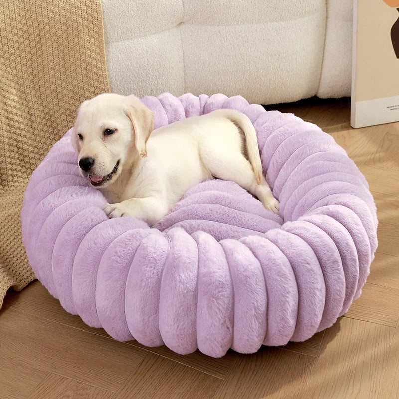 Round plush pet kennel for dogs in various colours and sizes