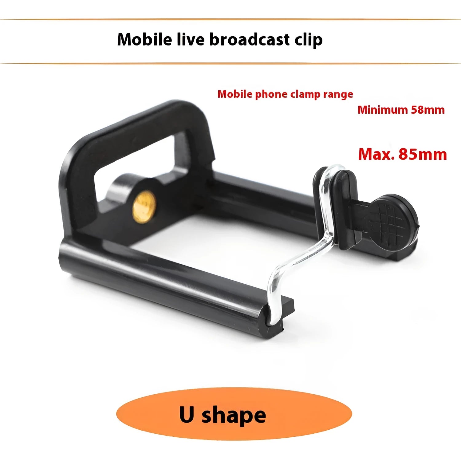 Black plastic U clip mobile phone holder bracket for bicycle and scooter handlebars.