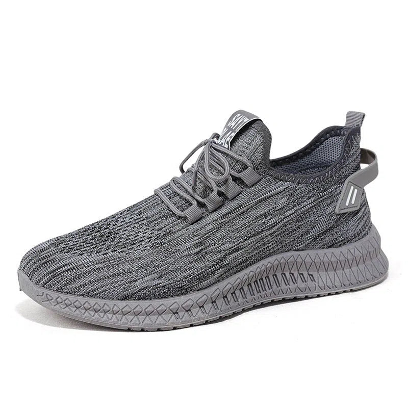 Men's round toe breathable cloth upper lace-up casual shoes in solid colours for sports