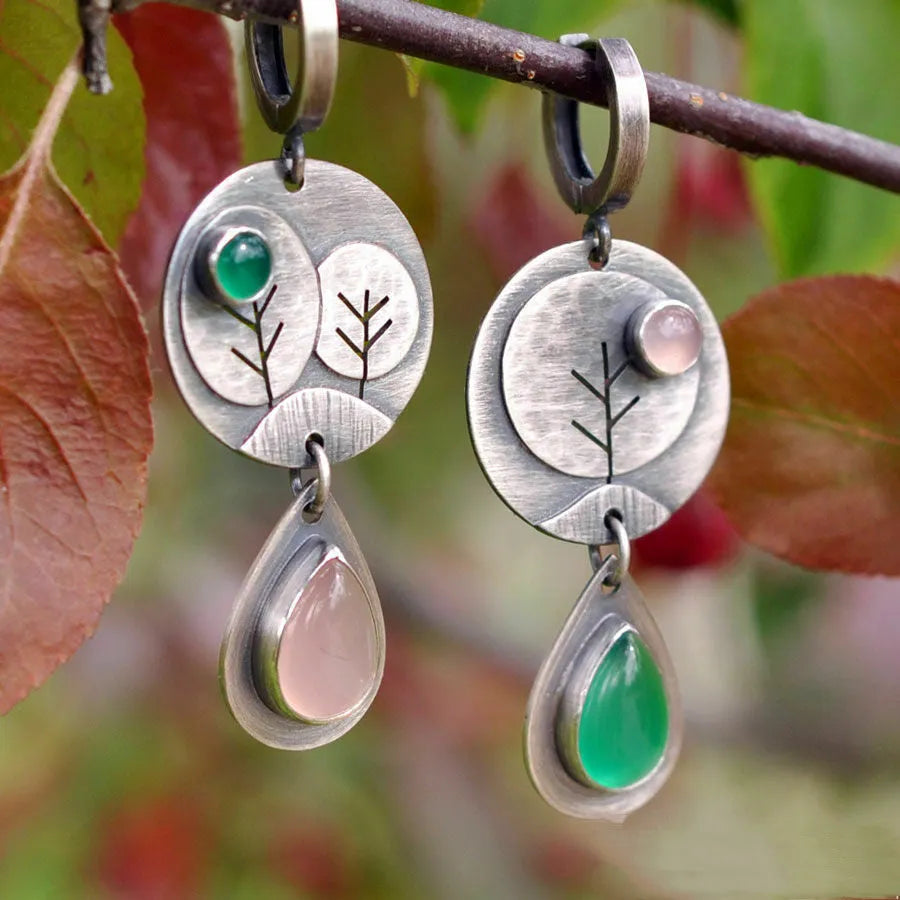 Creative twig earrings with snake design in two-tone alloy for women
