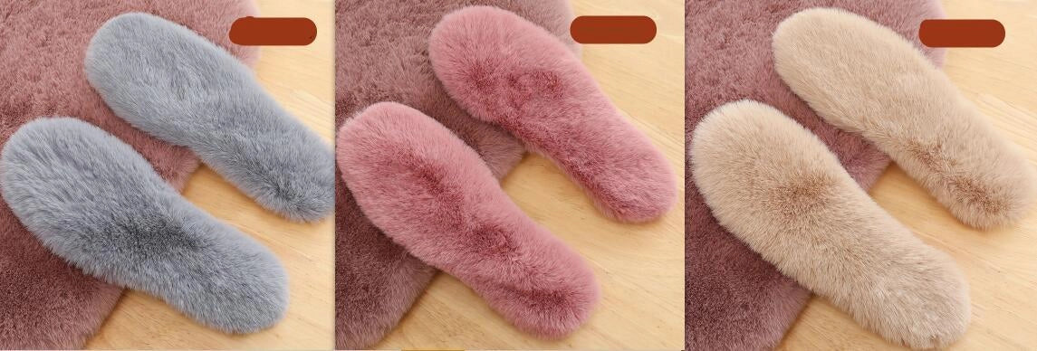 Winter sheepskin insoles with wool layer for warmth and comfort