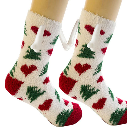 Christmas couple socks with magnetic suction feature in various animal patterns