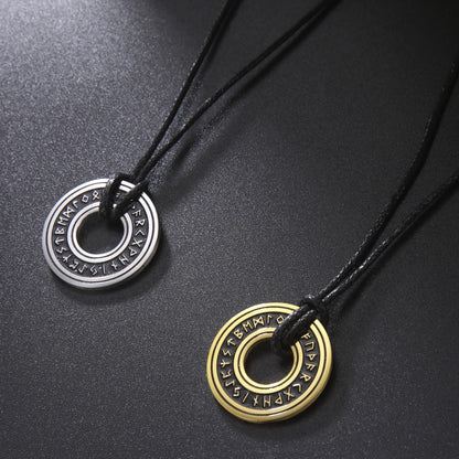 Vintage Nordic rune necklaces with Elder Futhark pendant in stainless steel and gold finishes