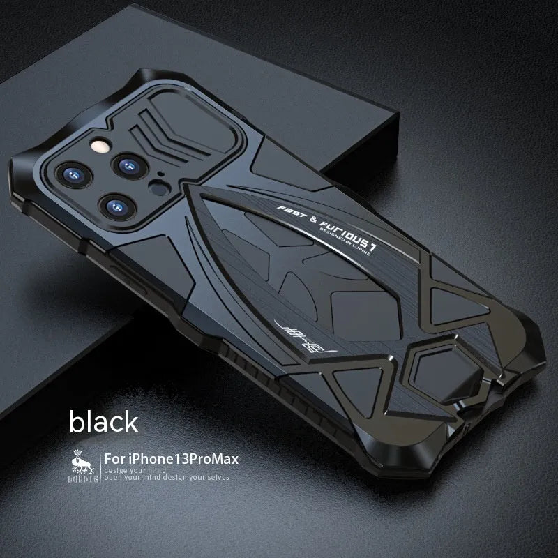 Anti drop metal phone case with three-dimensional sports car design for iPhone Samsung Huawei