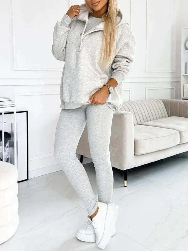 Women's solid colour vest hoodie and pants set in various colours and sizes