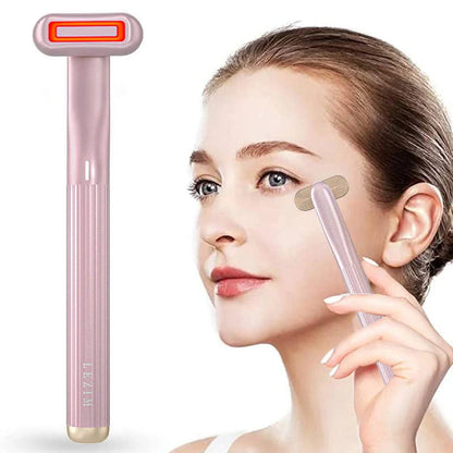 360 Degrees Rotary Eye Massage Wand with Red LED Light Therapy for skincare