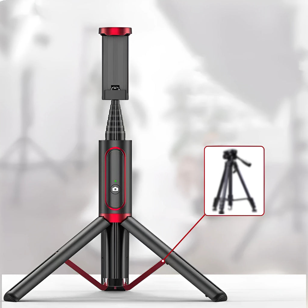 Live broadcast stand tripod with Bluetooth remote control aluminium alloy shaft extended to 810mm on a desktop