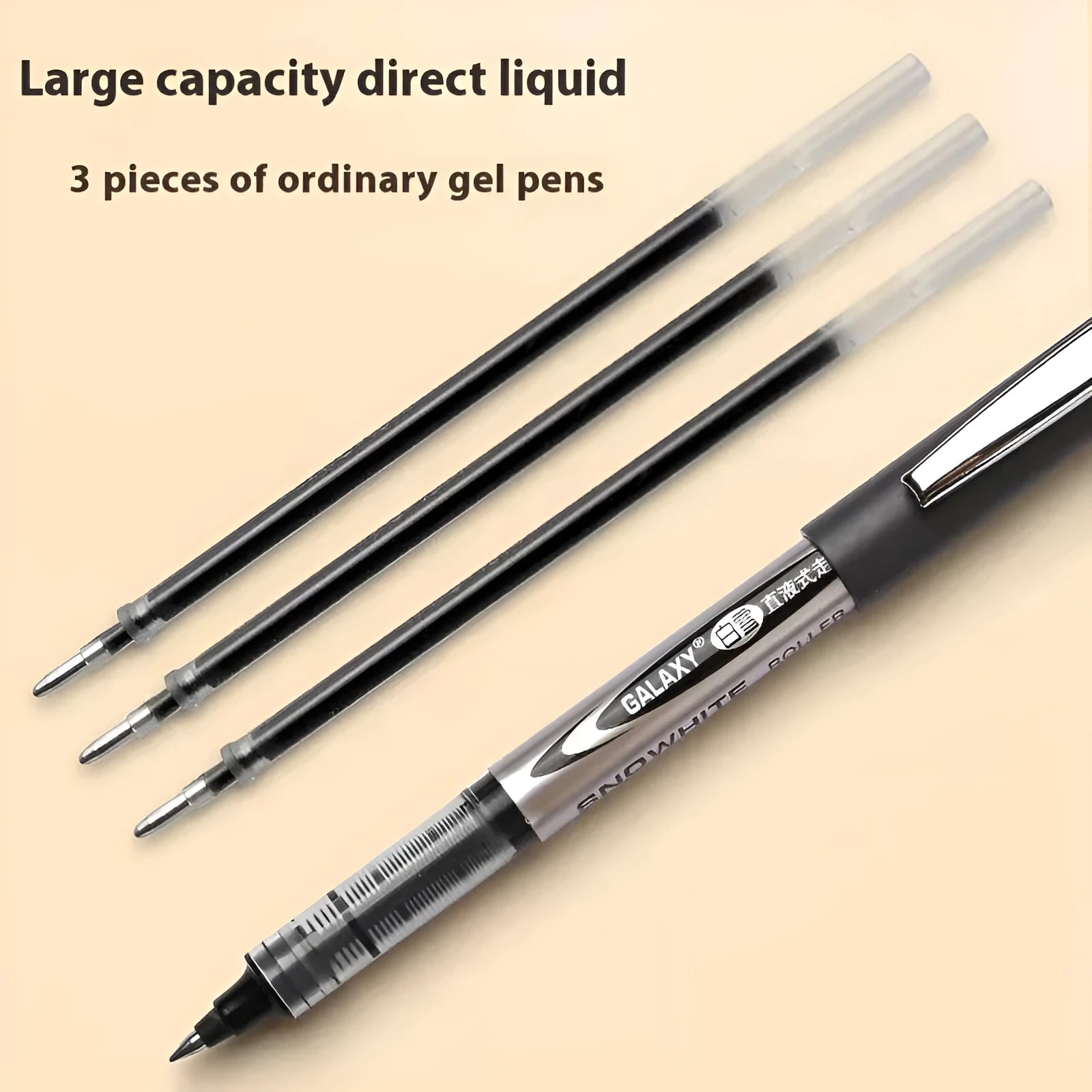 0.5mm water-based quick-drying signature pen with plastic barrel in multi-colour 12-pack