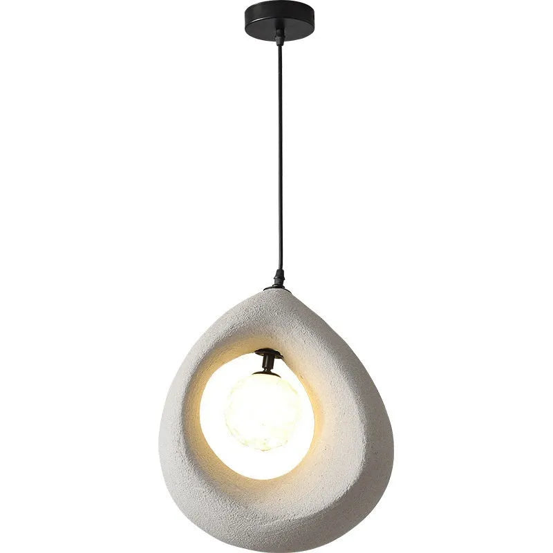 Retro modern pendant chandelier with milky white 32cm diameter lampshade