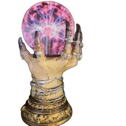 Spellbinding crystal ball with lightning effects, perfect for home decor and Halloween parties