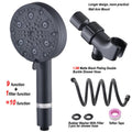 Portable Multifunctional Hand-held Shower Head Set With Filter Carbon Point PP Cotton Dark Matte ABS Construction Spray Massage Beauty Bubble Rainproof Functions