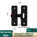 Aluminium alloy punch-free door latch in silver, black, grey or gold for 90 and 180 degree household doors