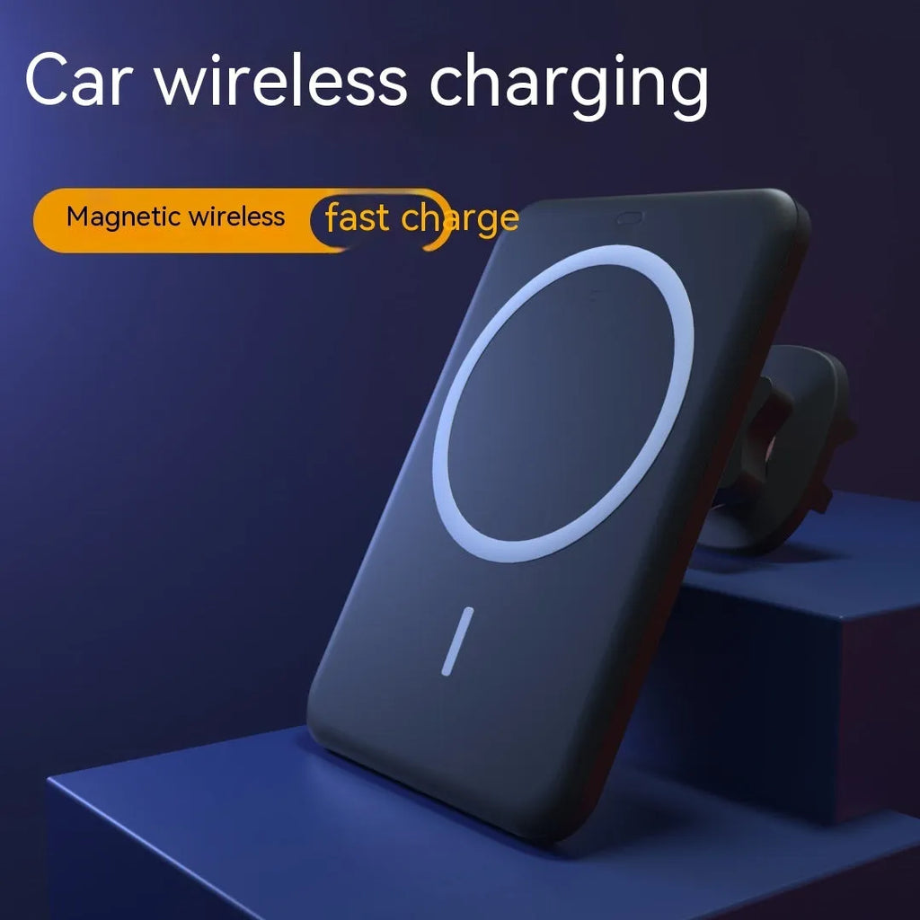 Plastic car wireless charger 15W fast charge in black for Apple 12 13 14 with Type-C interface