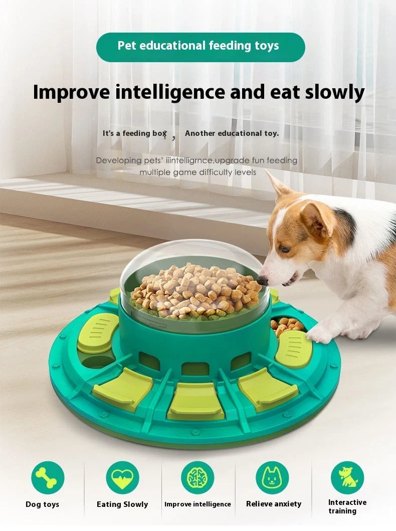 Interactive dog puzzle toy for IQ improvement and slow feeding