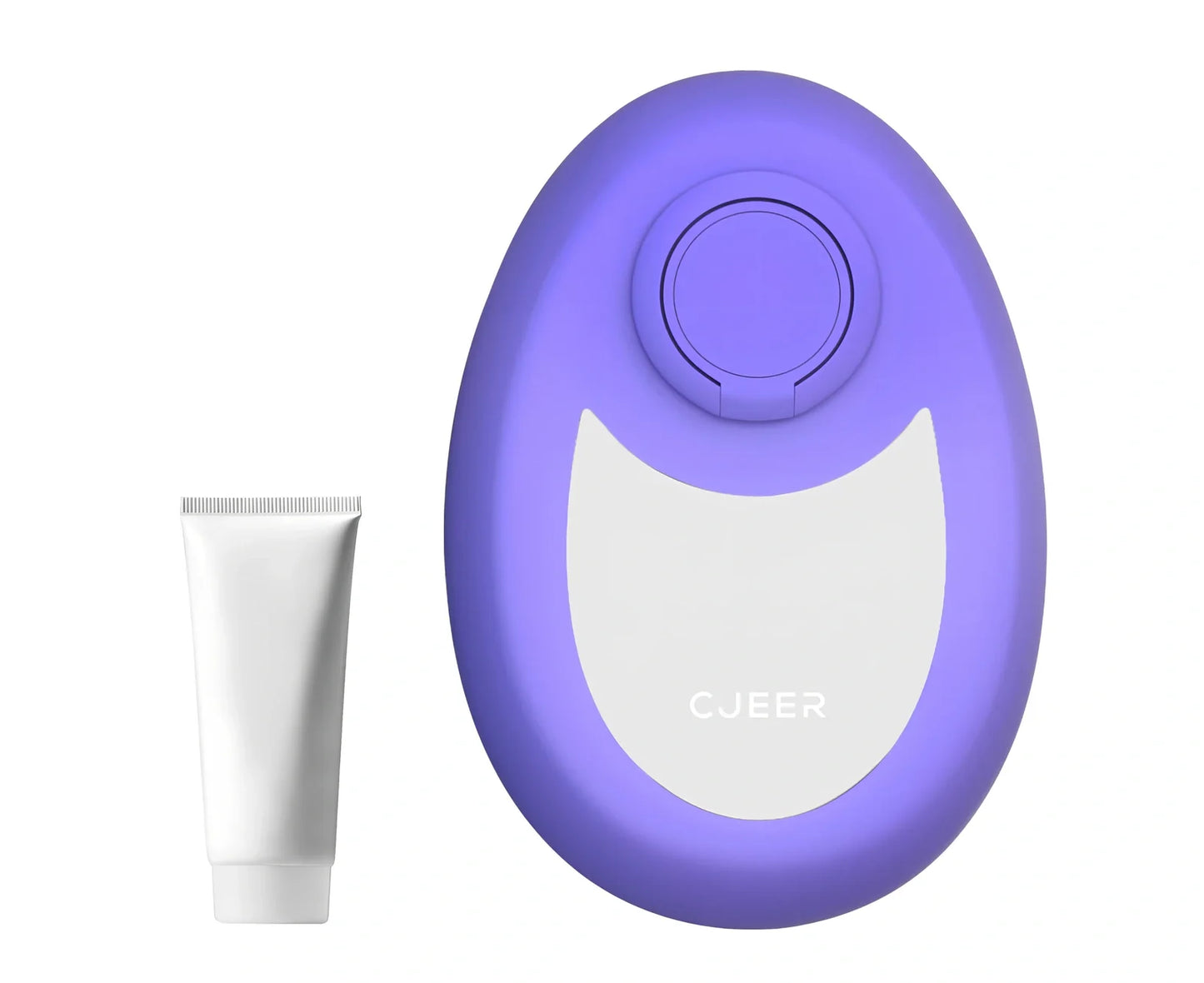 CJEER green crystal hair eraser with nano-glass surface and metal grip ring for painless leg arm removal, includes soothing gel