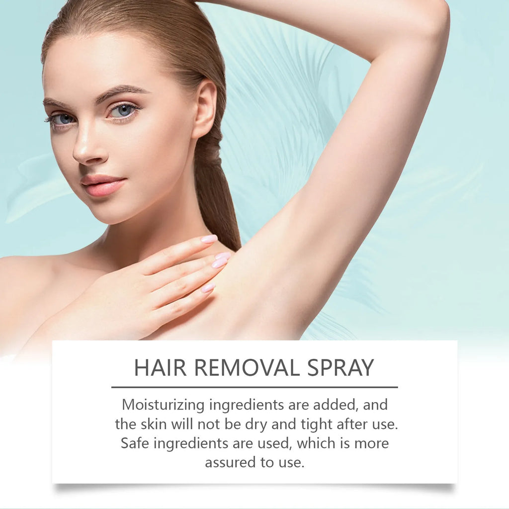30ml bottle of moisturising hair removal spray with spray nozzle