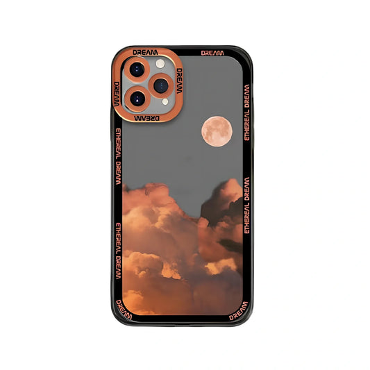 TPU phone case with blue sunset clouds and starry sky print for iPhone 13, 1.2mm thick back cover protection