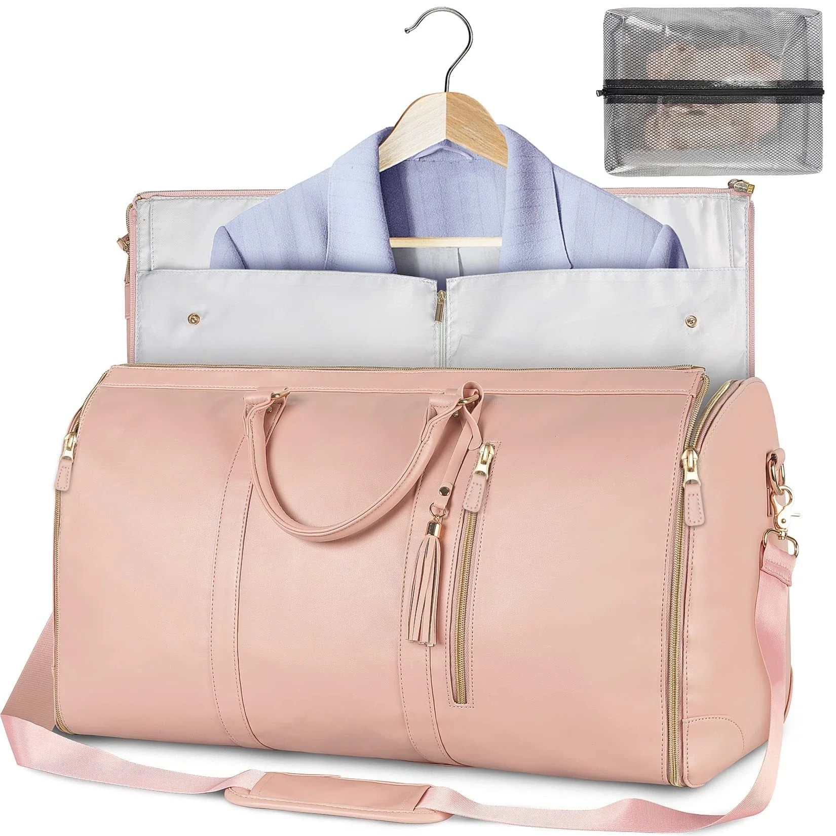 Spacious Travel Duffle Bag: Versatile Women's Handbag with Foldable Suit Compartment and Waterproof Design