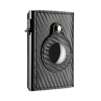 Genuine leather card holder with aluminum alloy frame in Crazy Horse finish