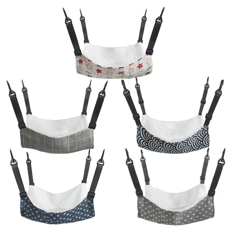Lamb Fleece Cat Hanging Bed in various colors and sizes, perfect for indoor pet comfort