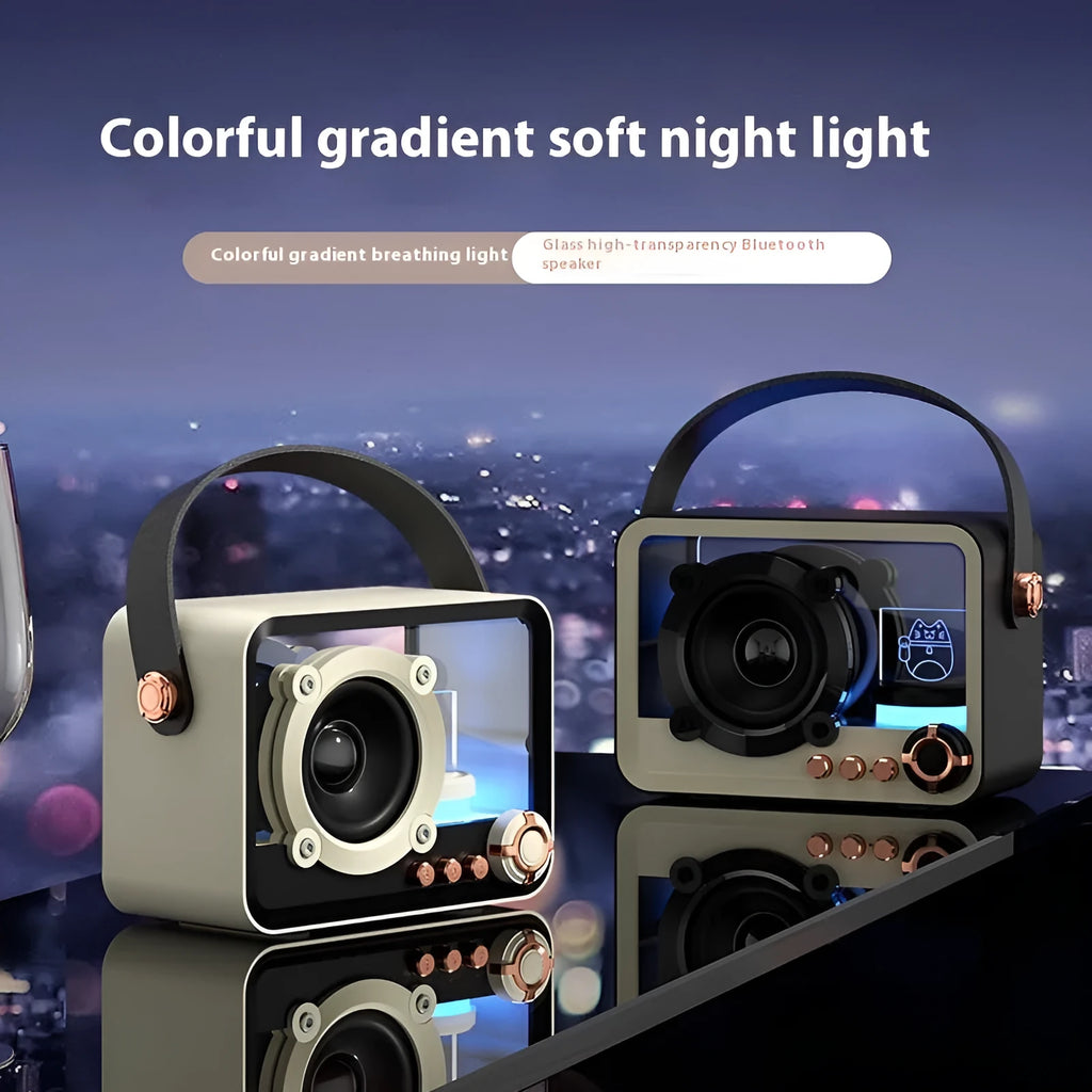 Mini glass Bluetooth speaker Lucky Cat design black colour portable USB charging