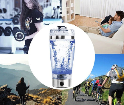 Portable USB-powered electric protein shake mixer with vortex blending technology and large 600ml capacity